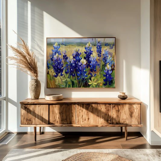 Bluebonnets Dance Under Prairie Light