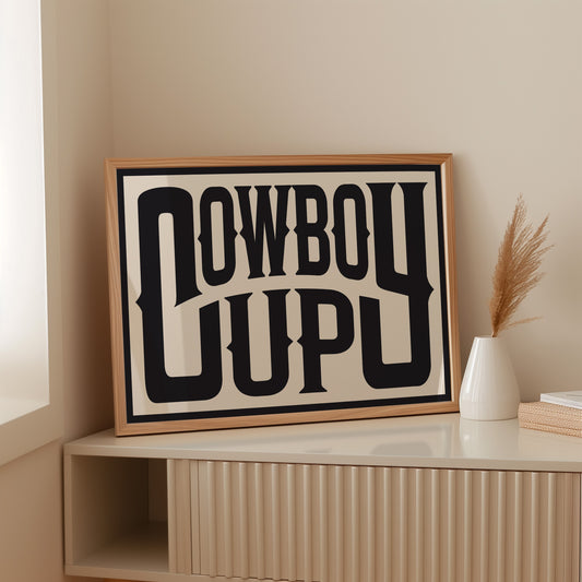Cowboy Up Western Print in Black Ink