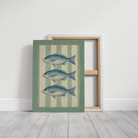 Coastal Blues On Mint Stripes