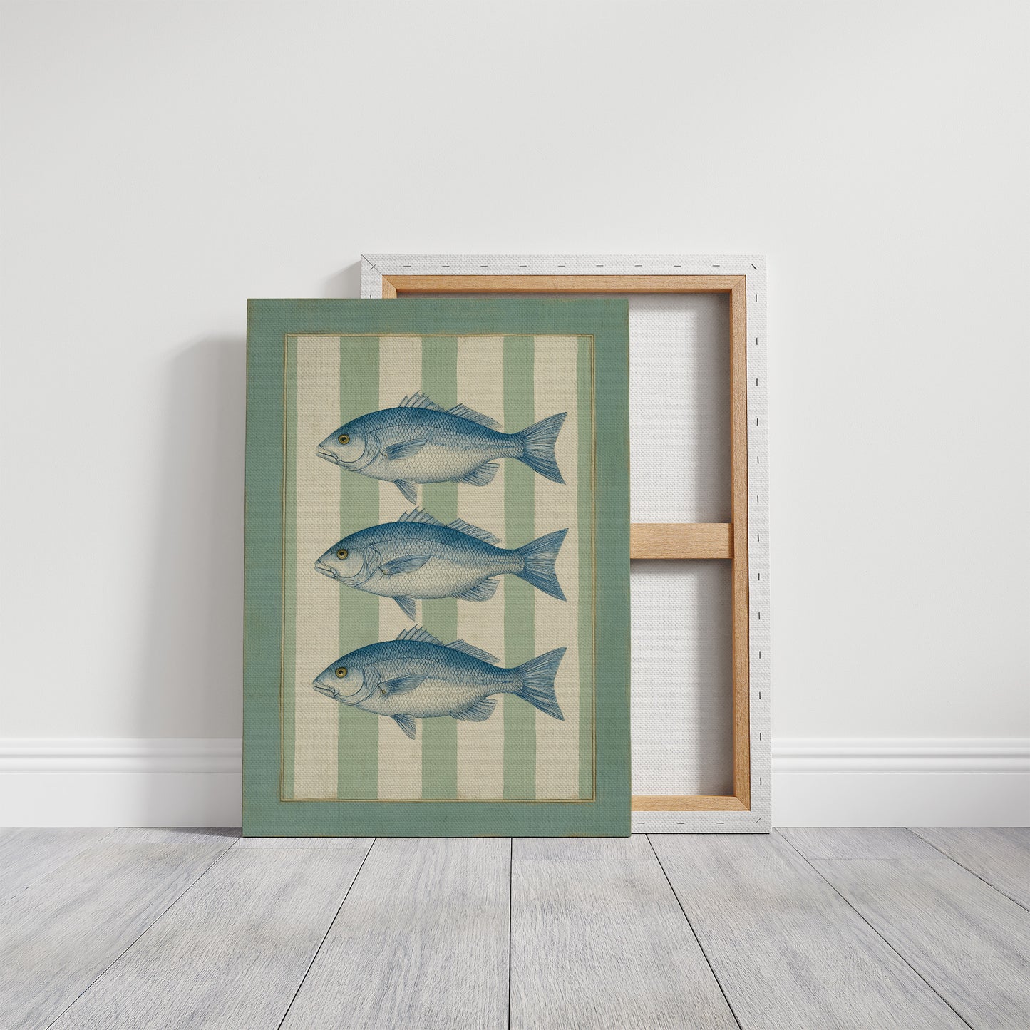 Coastal Blues On Mint Stripes