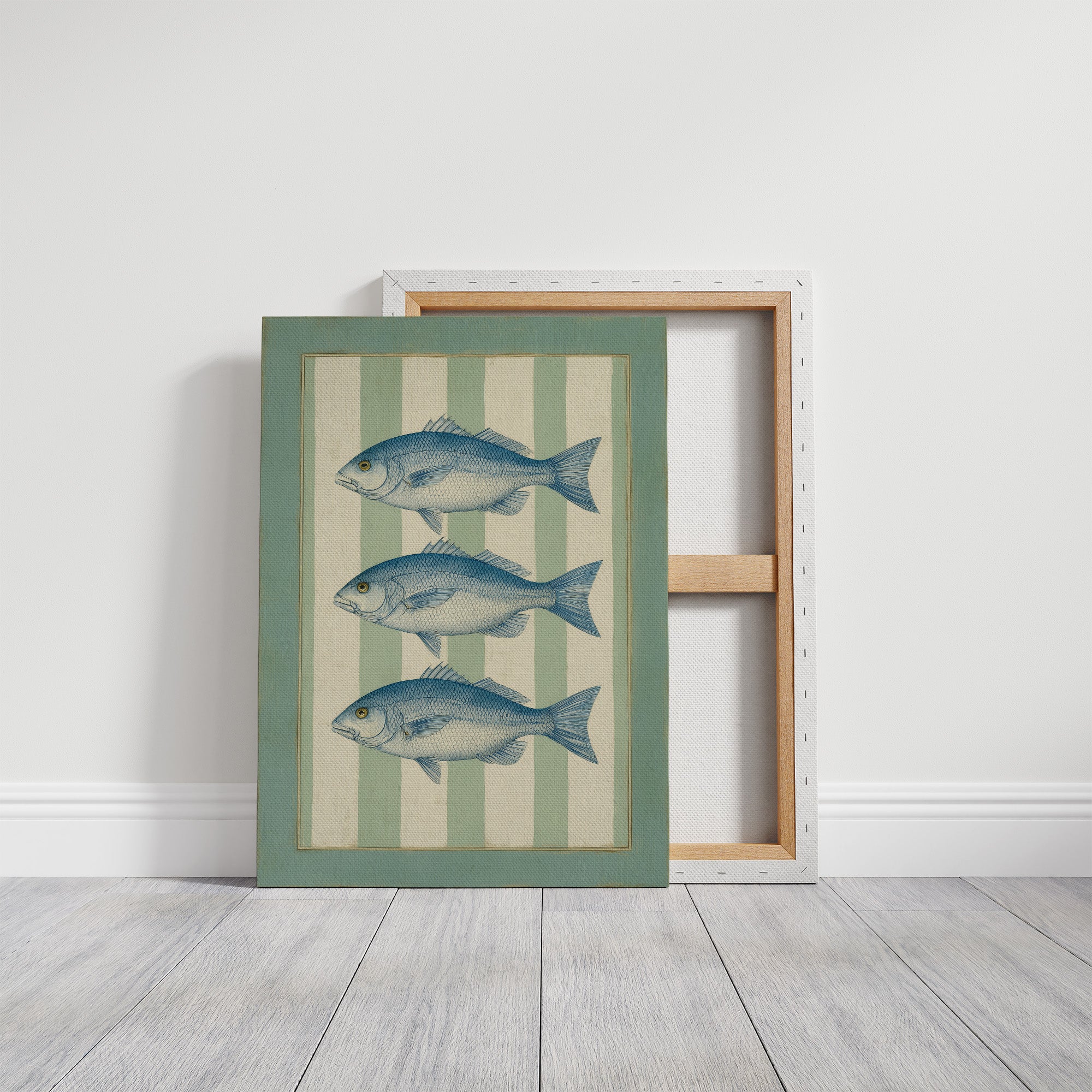 Coastal Blues On Mint Stripes