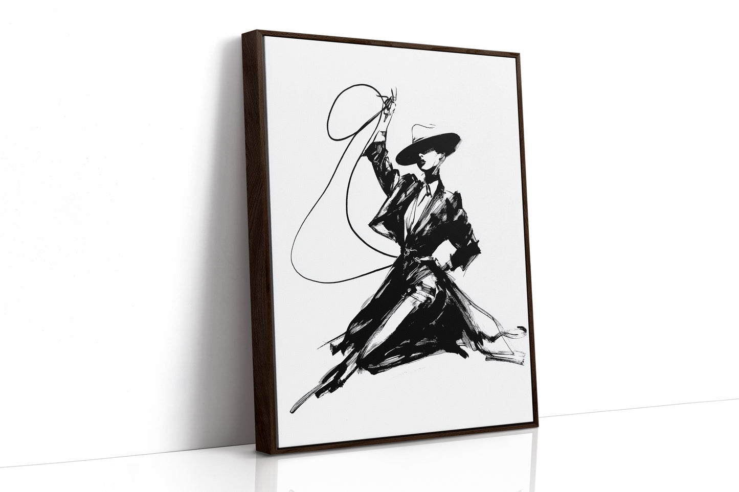 Noir Elegance: Brushstrokes in Motion