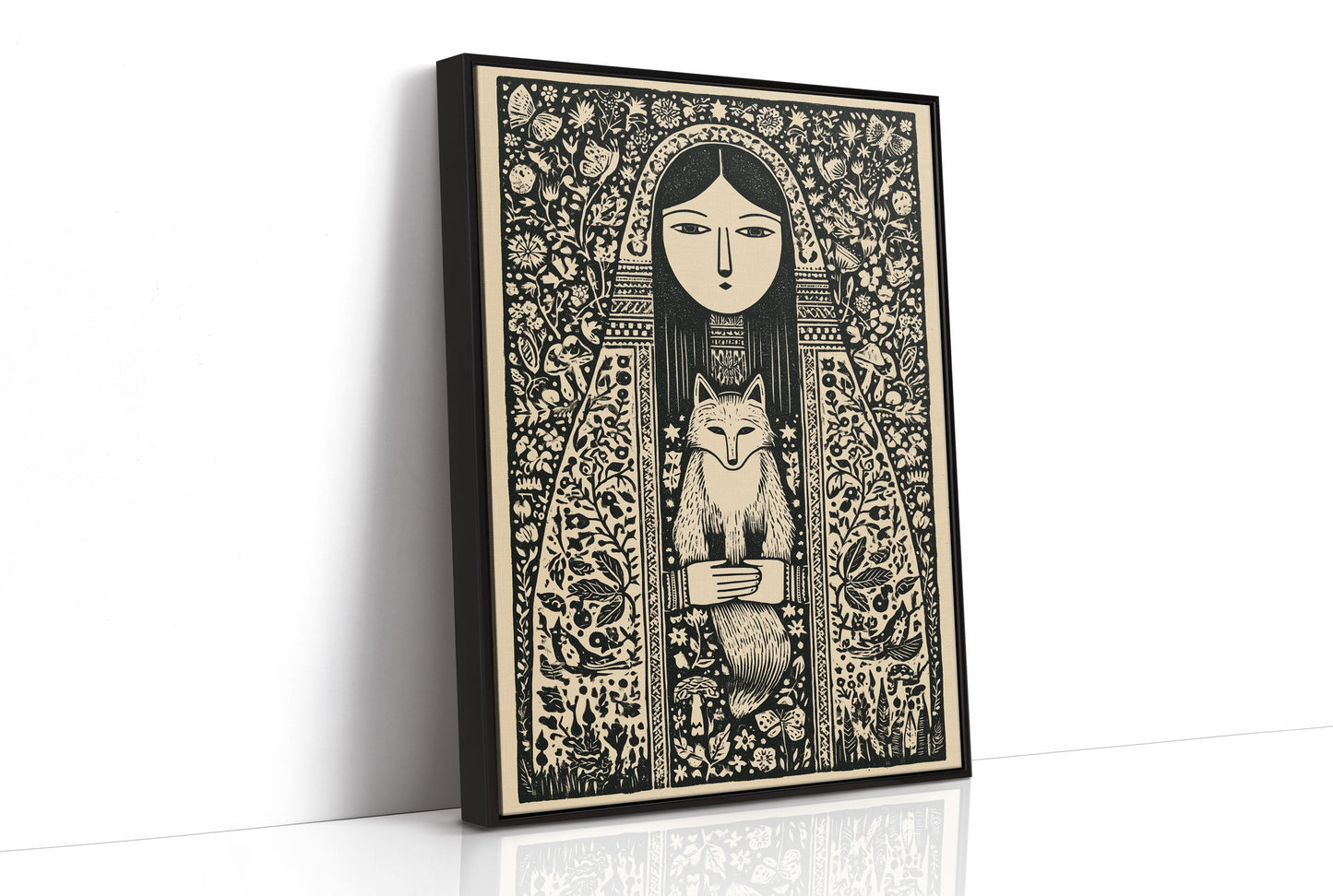 Keeper of the Fox: A Folklore Woodcut