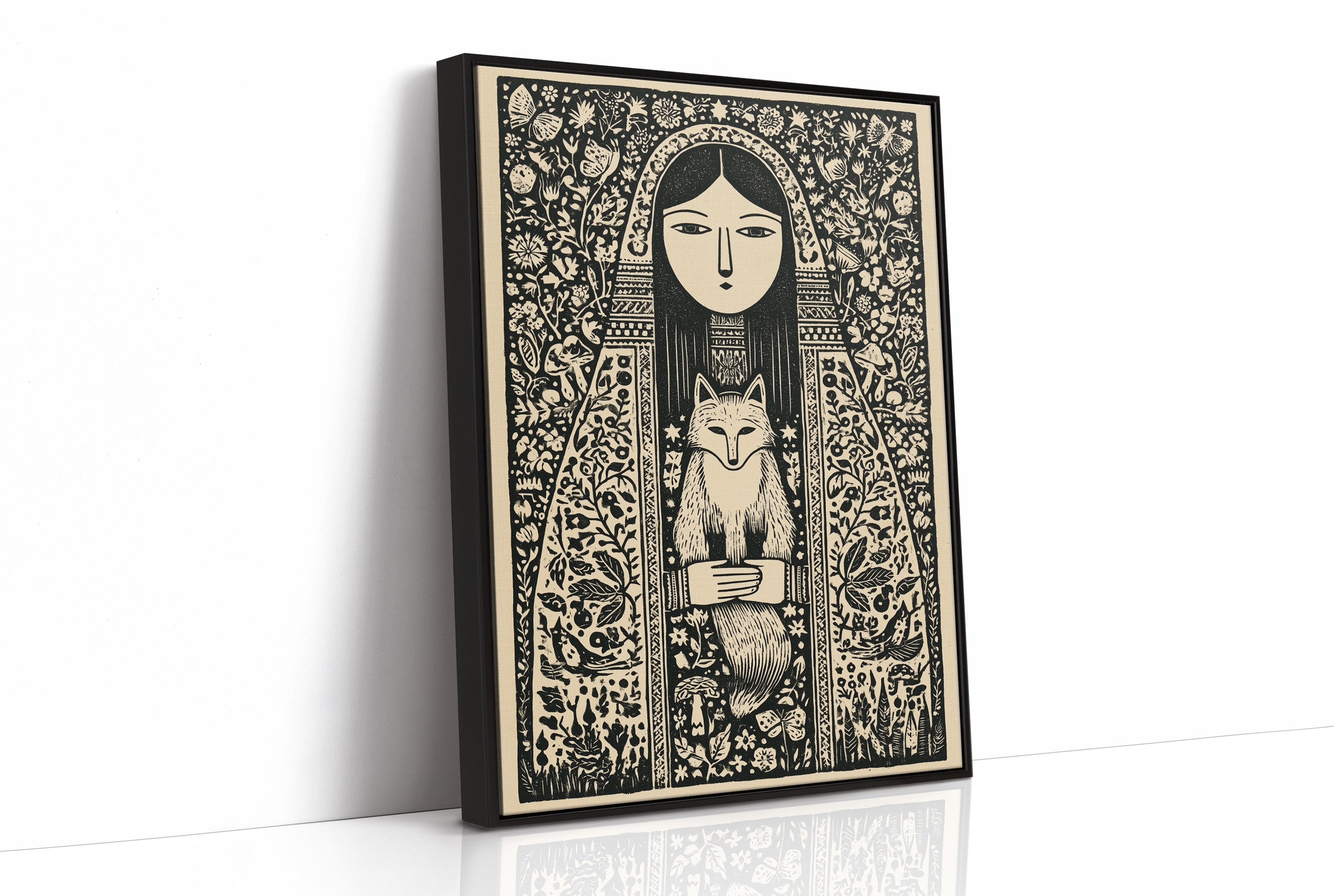 Keeper of the Fox: A Folklore Woodcut