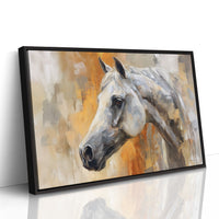 White Stallion Against Amber Skies