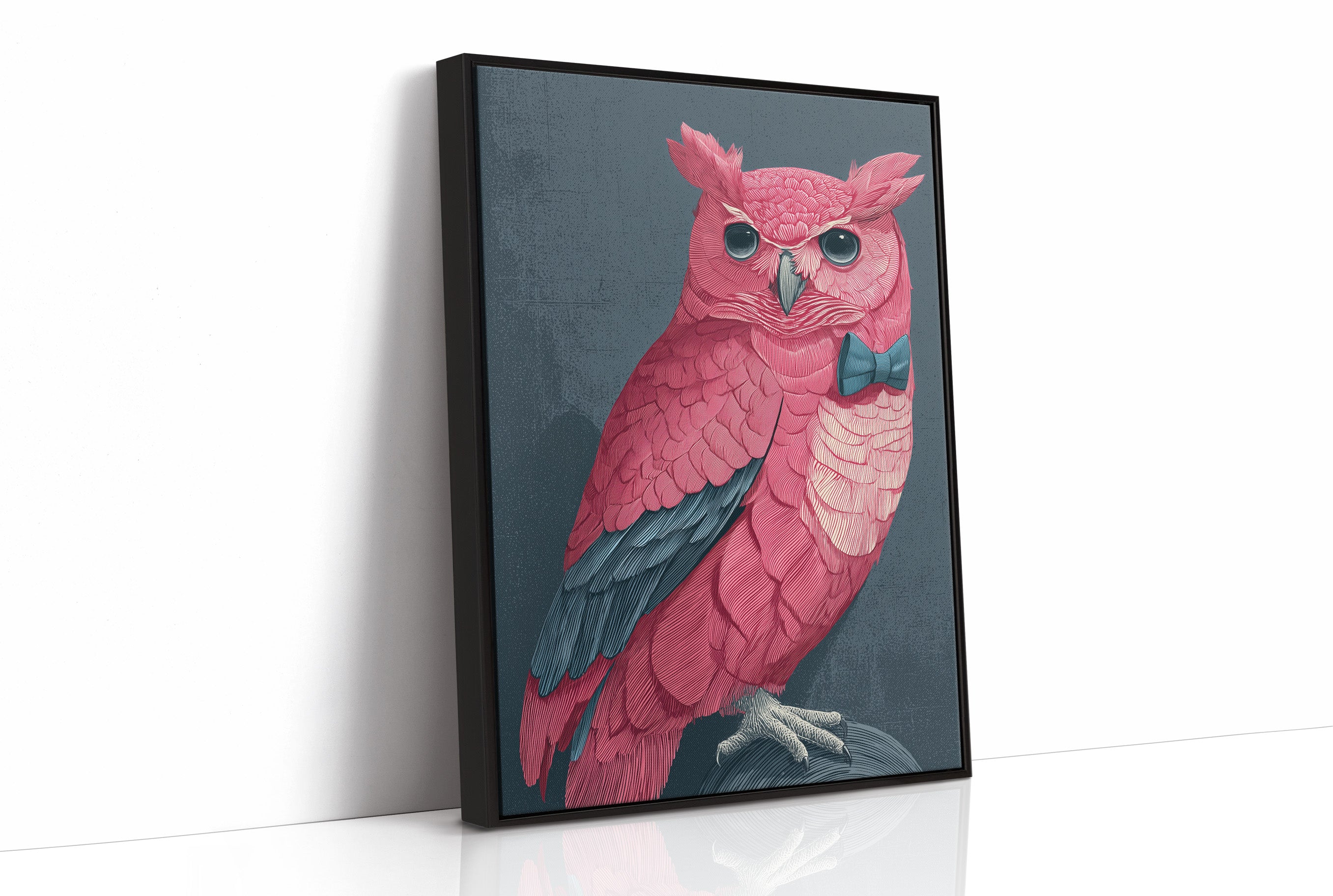 Pink Owl, Dapper in Blue