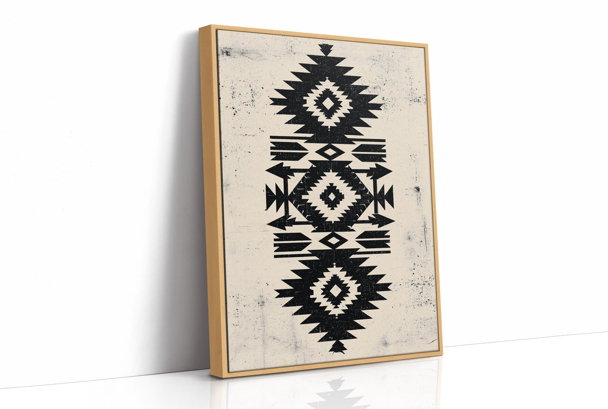 Distressed Black Aztec Arrow Medallion