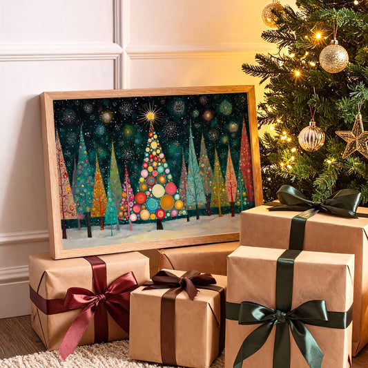 Winter Trees Catch Starlight's Song