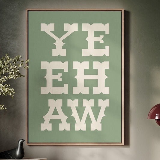 YEEHAW Western Typography Print – Rustic Country Wall Art