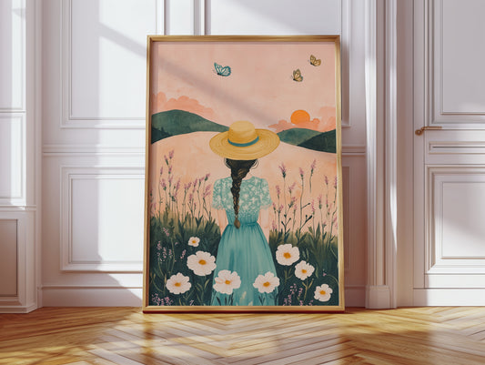 Sunset Stroll in Wildflower Dreams