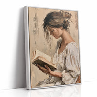 Woman Reading Impasto Portrait
