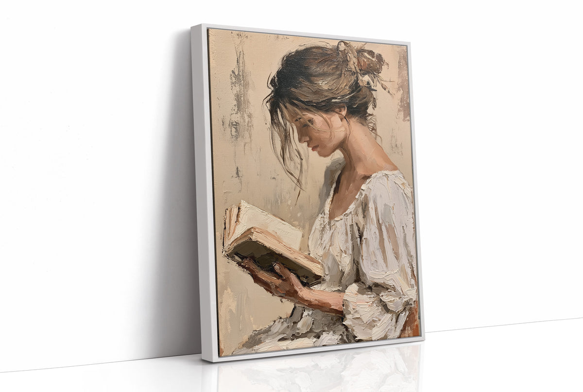 Woman Reading Impasto Portrait