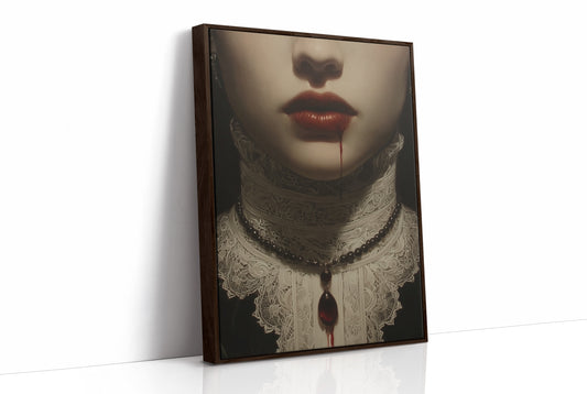 Crimson Secrets Behind Lace Collar