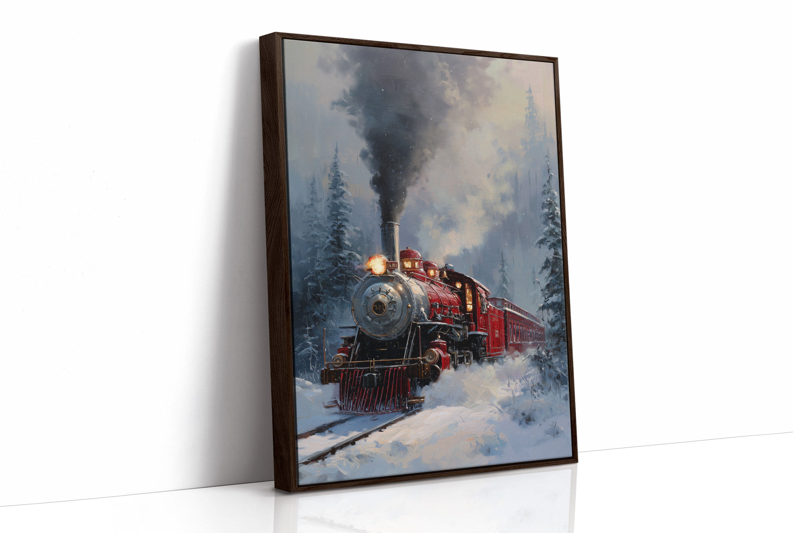 Steam Engine's Winter Night Journey