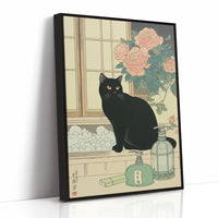 Black Cat Meets Pink Peony Tales