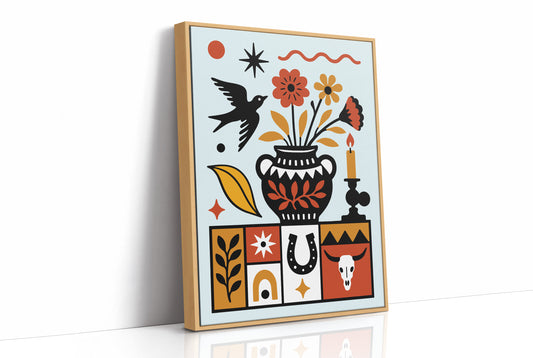 Black Vase Southwestern Folk Still Life