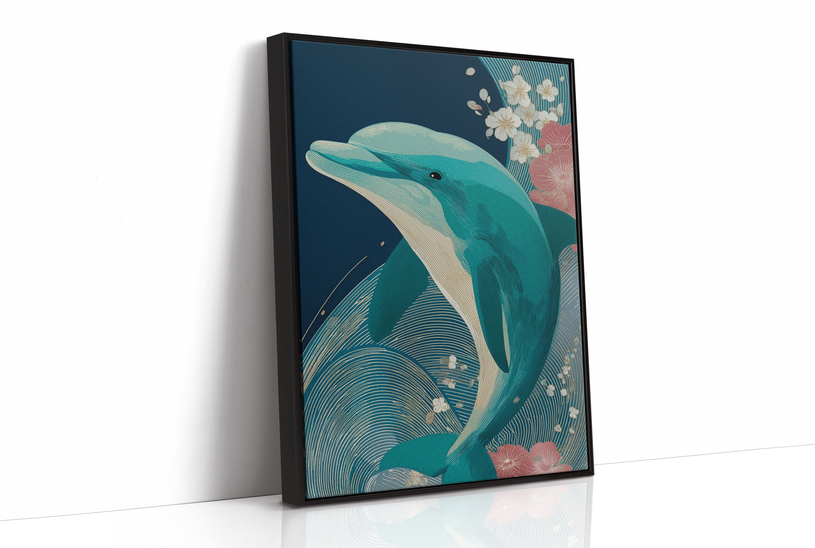 Dolphin Among Cherry Blooms