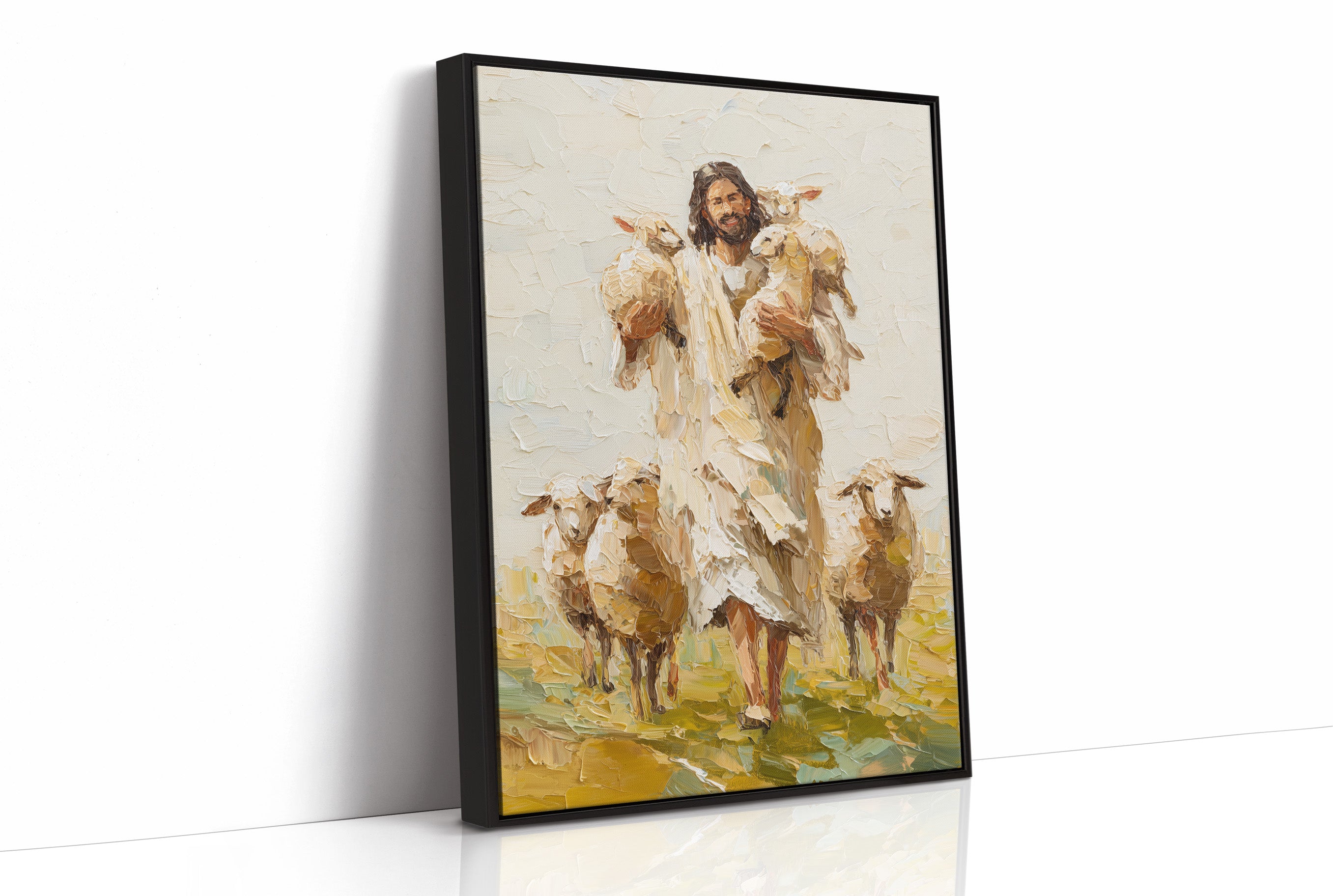 Shepherd's Embrace in Golden Fields