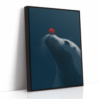 Seal Balancing Red Moon