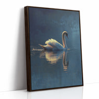 Swan Glides Through Golden Hour