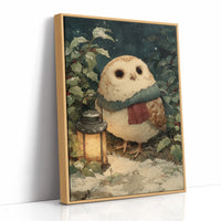 Owl with Lantern, Winter Night