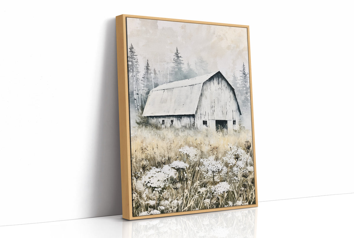 Textured Barn Among the Pines