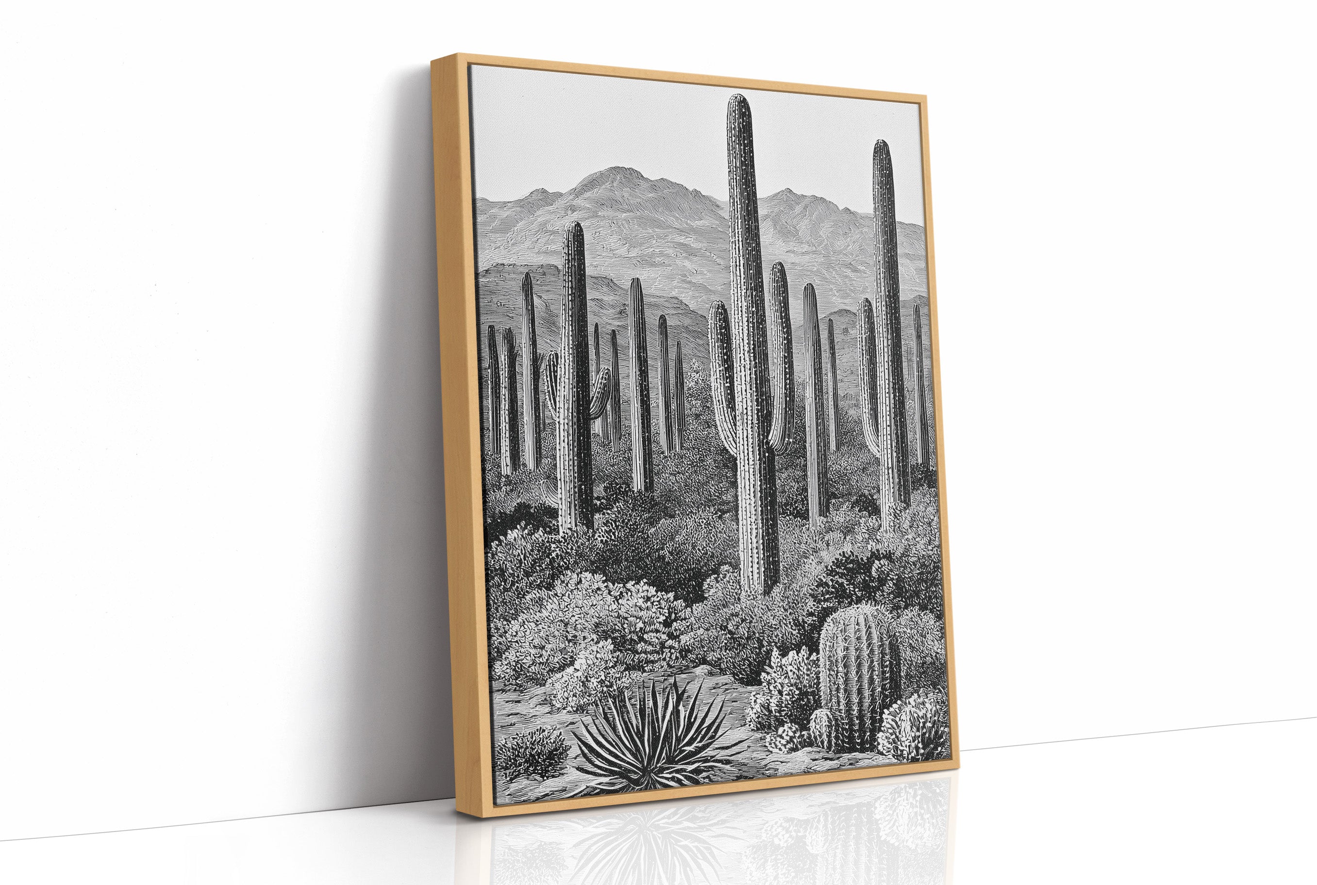 Saguaro Forest In Fine Line