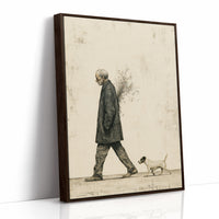 The Old Man Carrying Wildflowers — Surreal Figurative Print