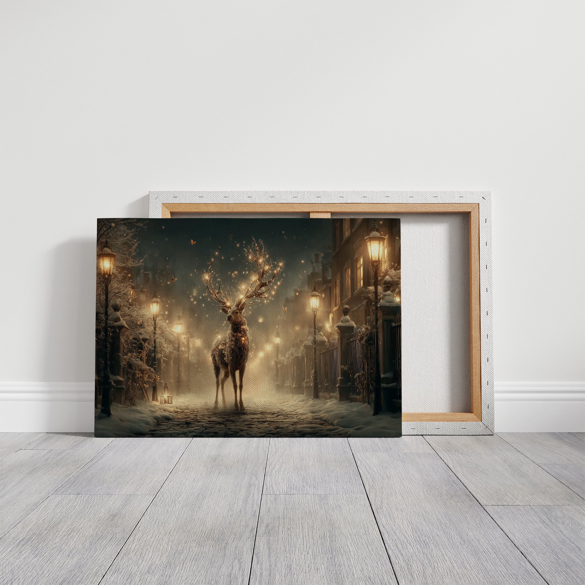 Starlit Stag Walks Victorian Streets
