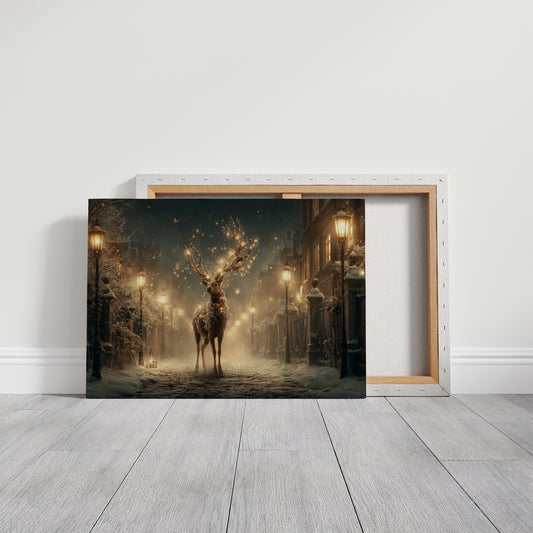 Starlit Stag Walks Victorian Streets