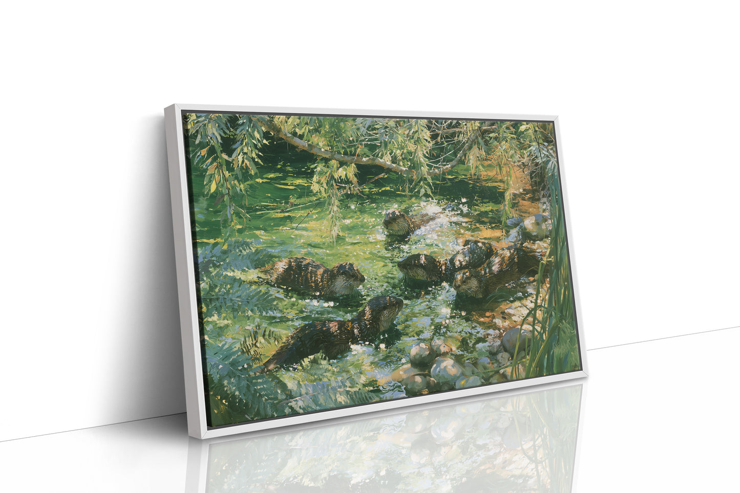 Otter Pups, Dappled Light