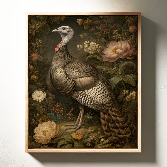 Wild Turkey Among Night Blooms
