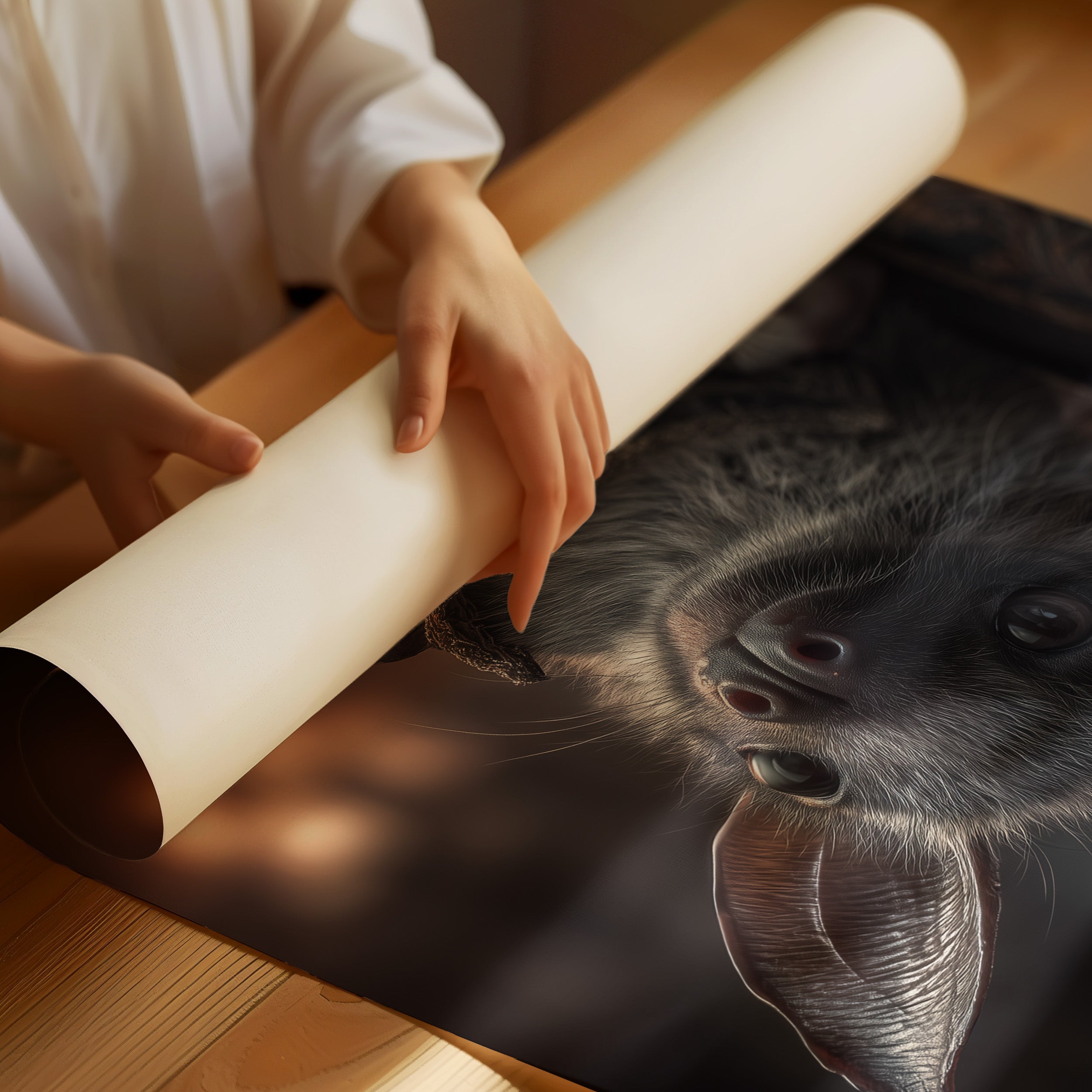 Midnight Curiosity Hangs Upside Down