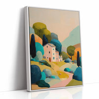 Pastel Haven Among Abstract Hills