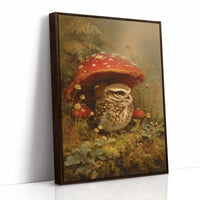 Woodland Sentinel Under Crimson Cap