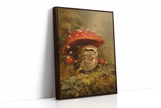 Woodland Sentinel Under Crimson Cap