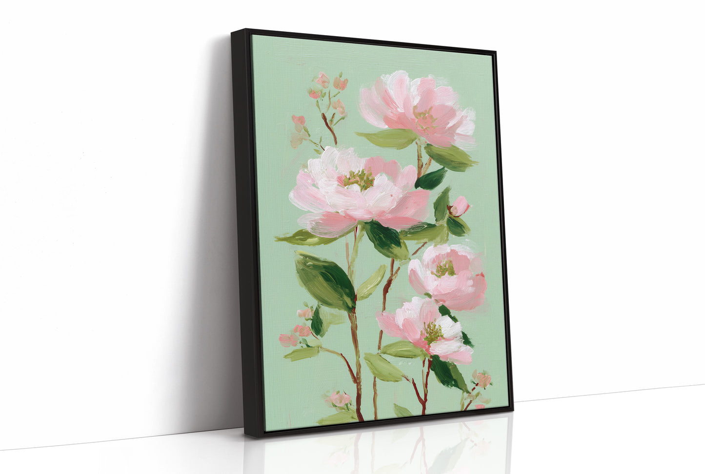 Blush Blooms on Mint