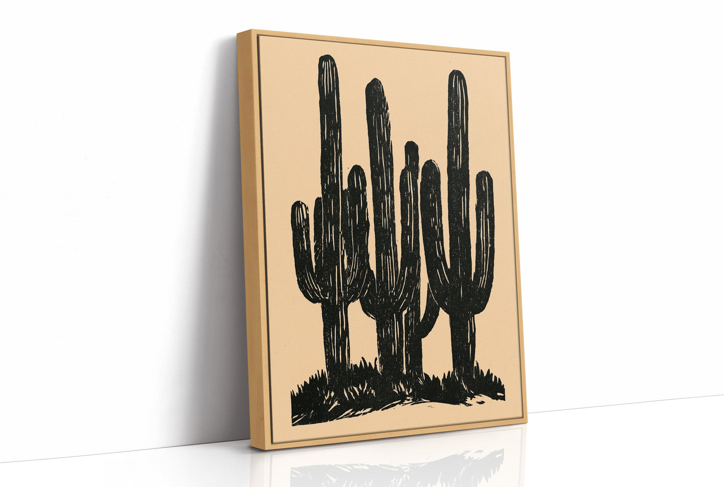 Saguaro Silhouettes At Dusk