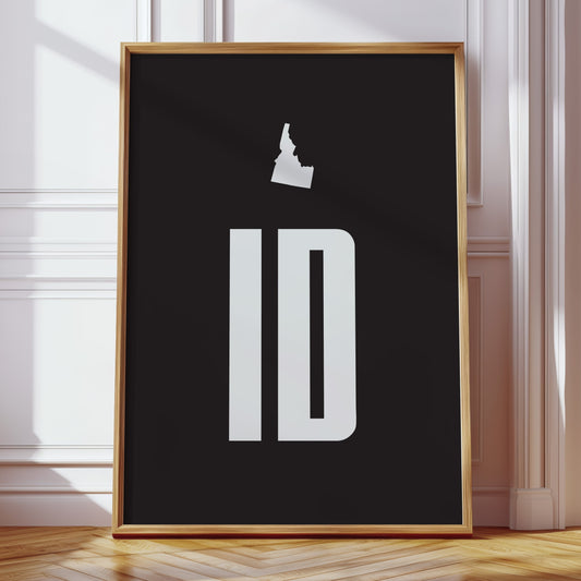 White Letters Map Idaho's Heart