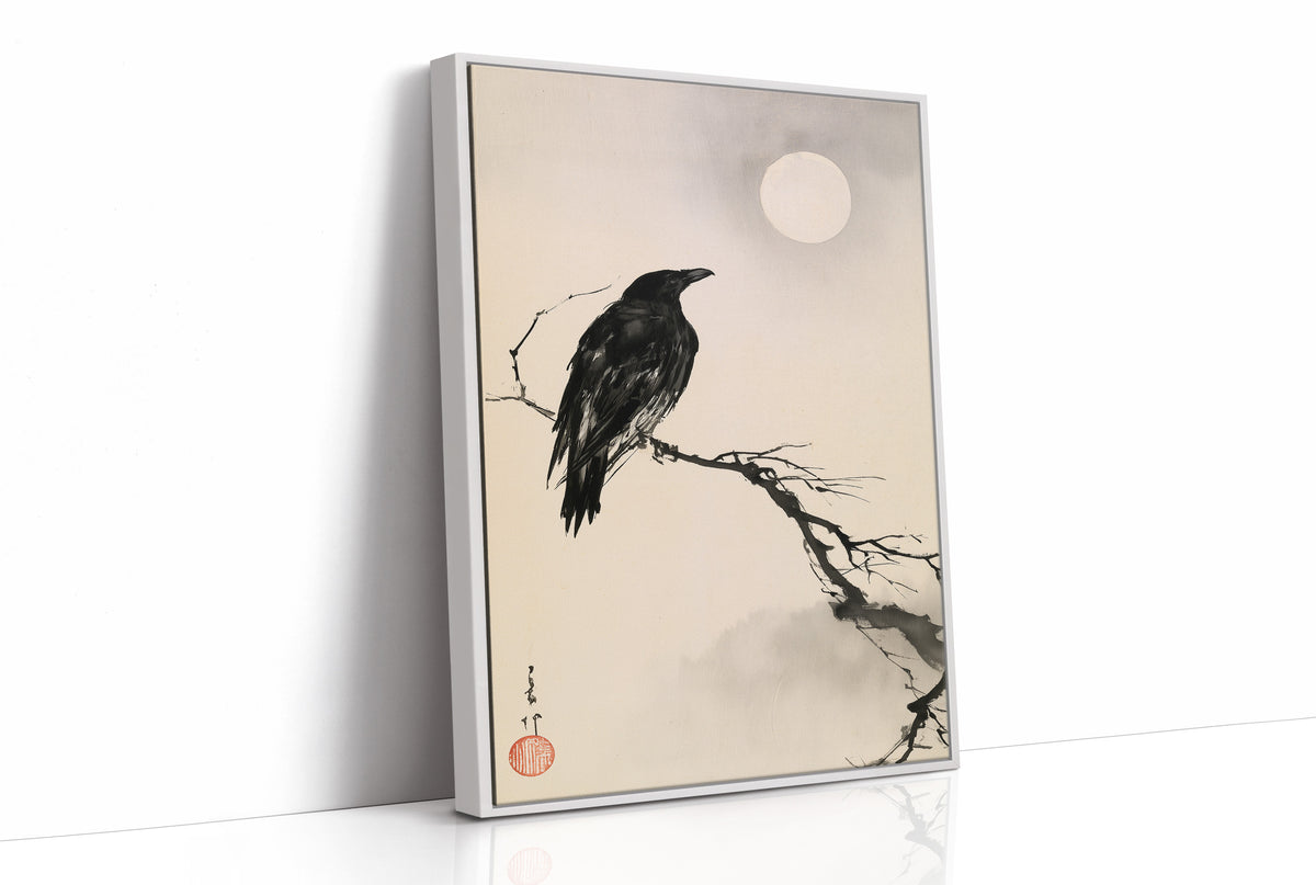 Raven Moonlit Branch Sumi-e