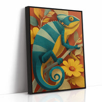 Chameleon Among the Daisies