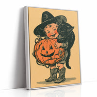 Vintage Halloween Child Pumpkin