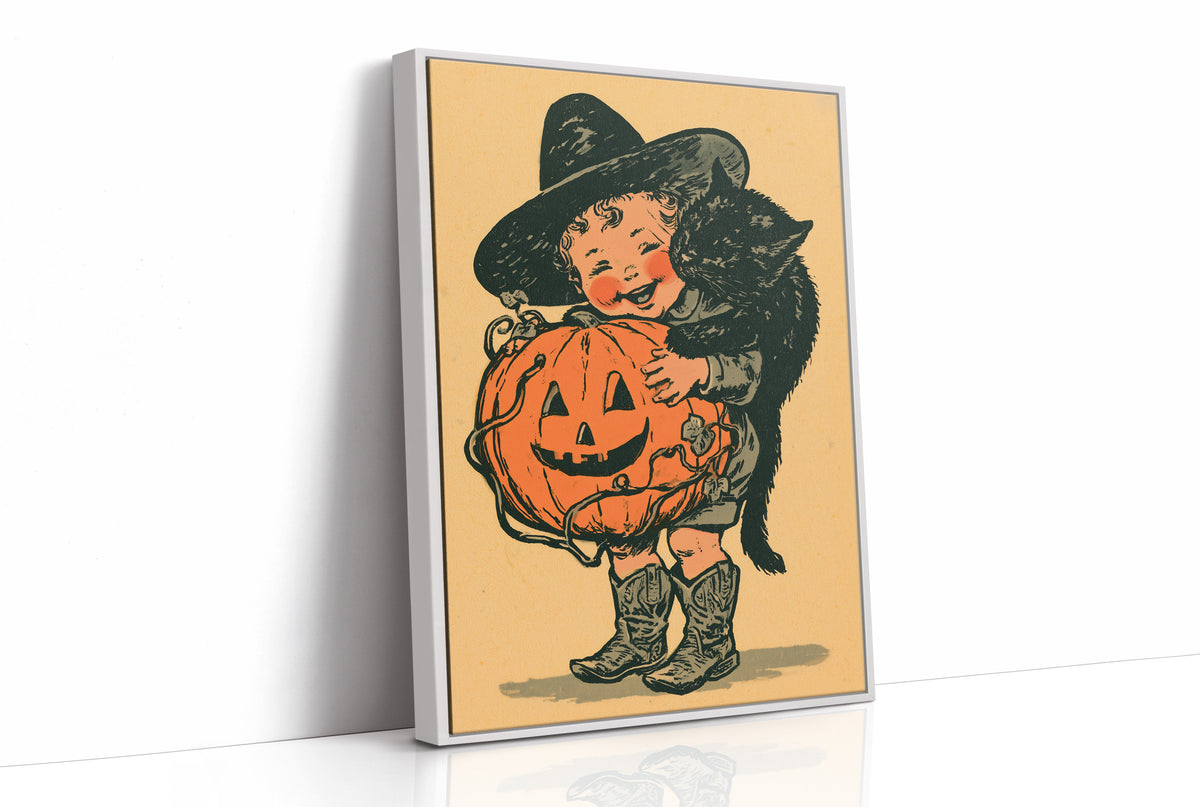 Vintage Halloween Child Pumpkin