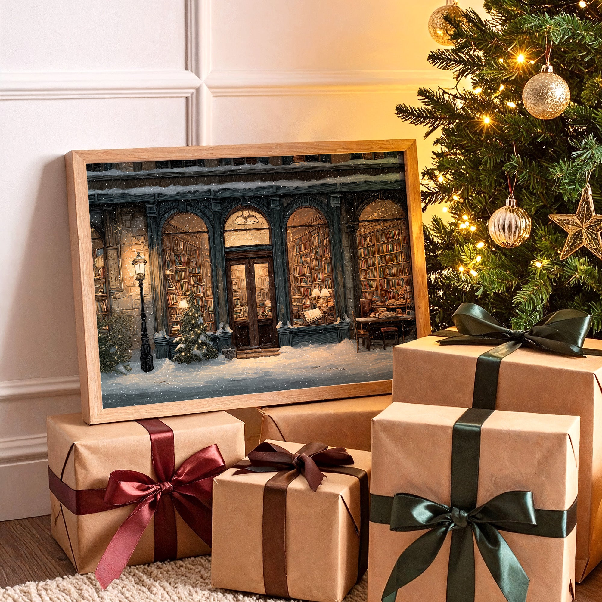 Winter Tales Behind Glowing Windows