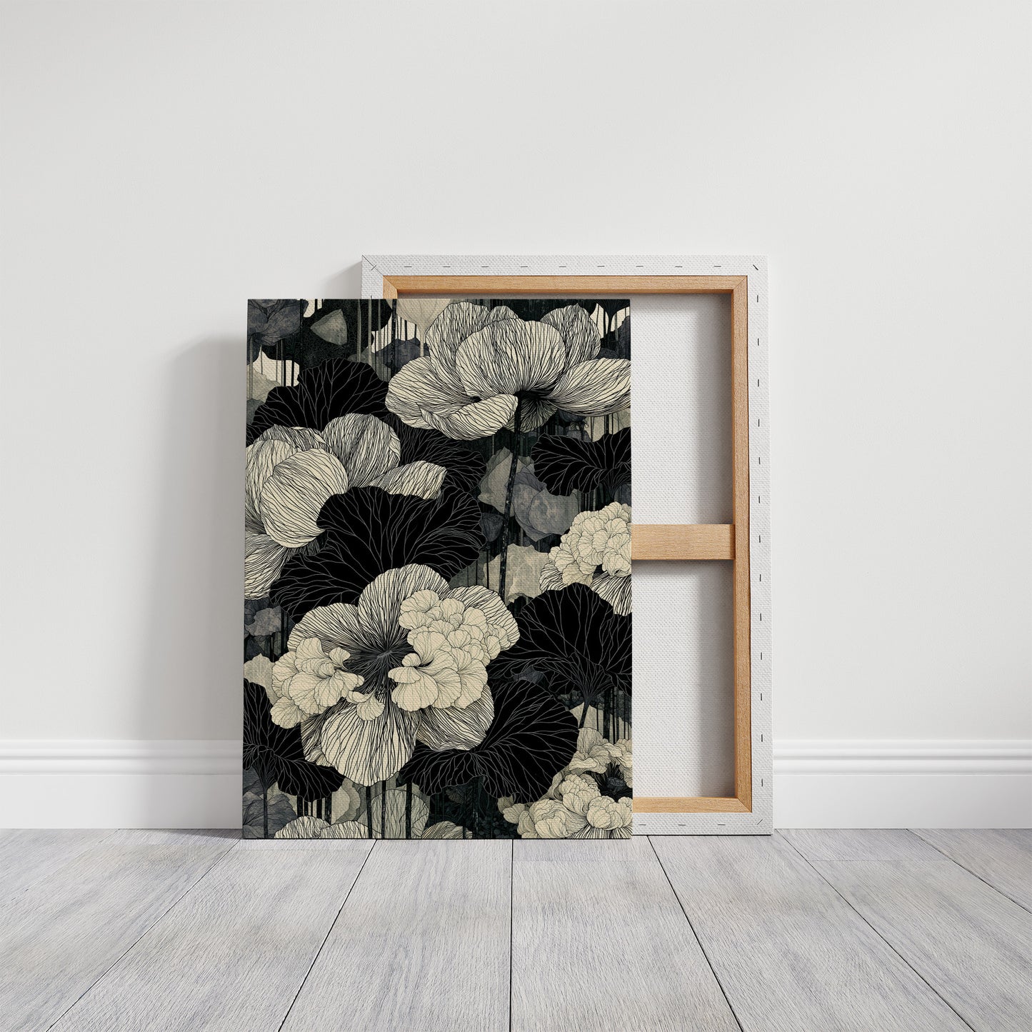 Poppies in Fine Black Ink