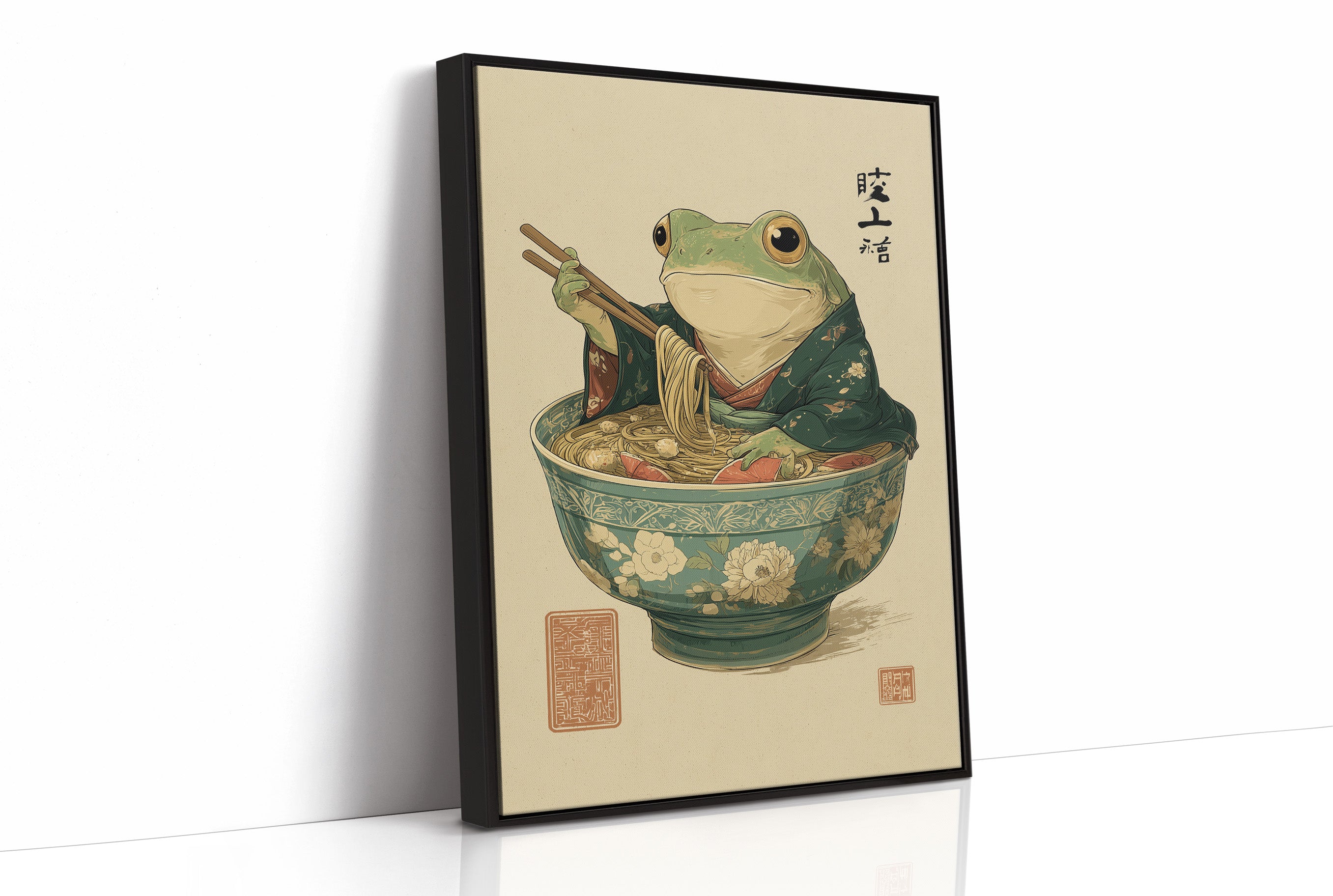 Wise Frog Savors Noodle Symphony
