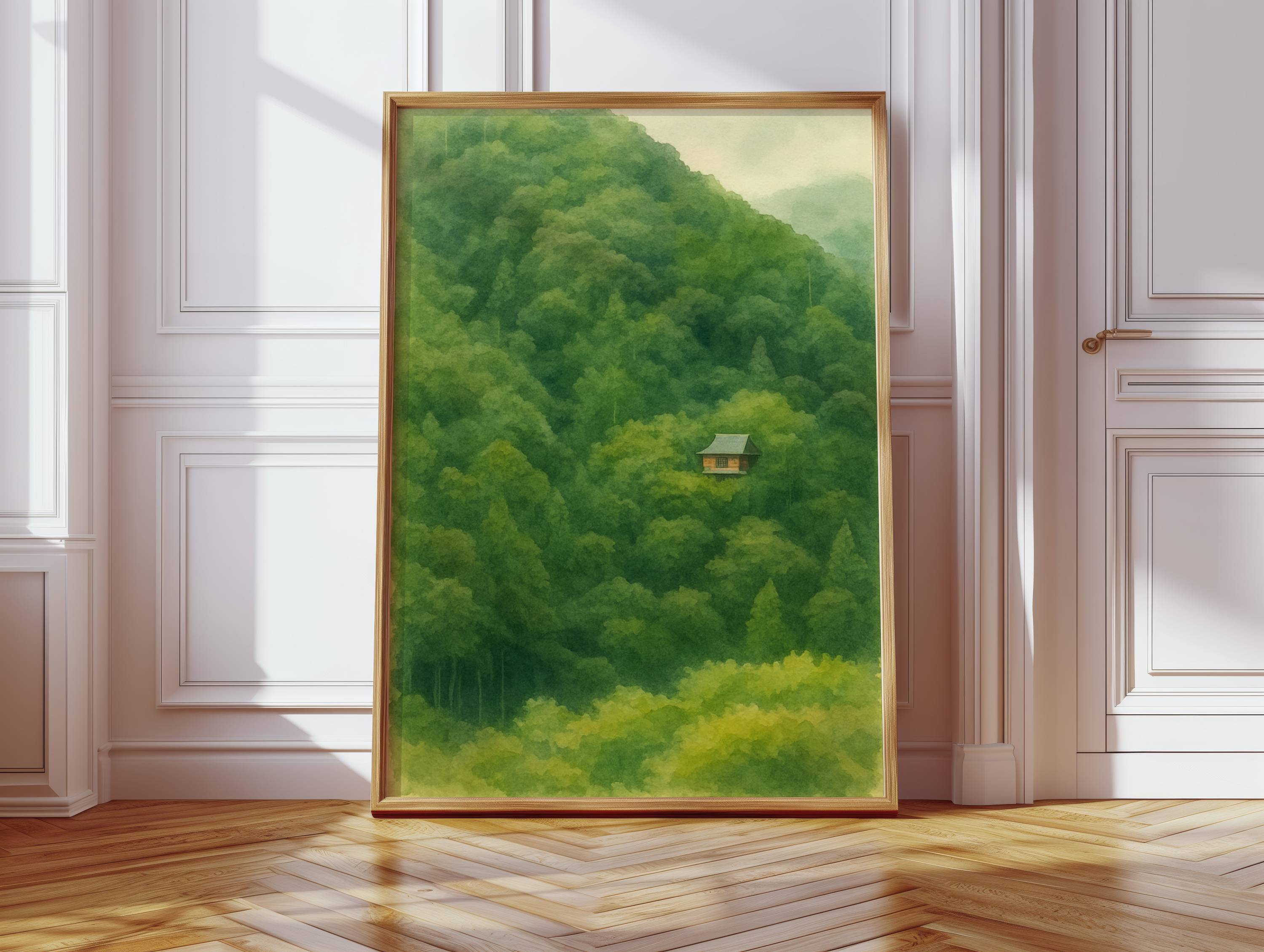 Solitary Temple Among Emerald Hills