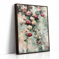 Climbing Roses on Plaster — Impasto Floral Painting