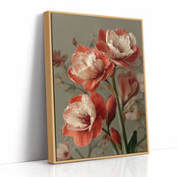 Amaryllis in Coral and Cream