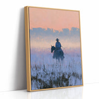 Rider Fading Into Dusk Haze